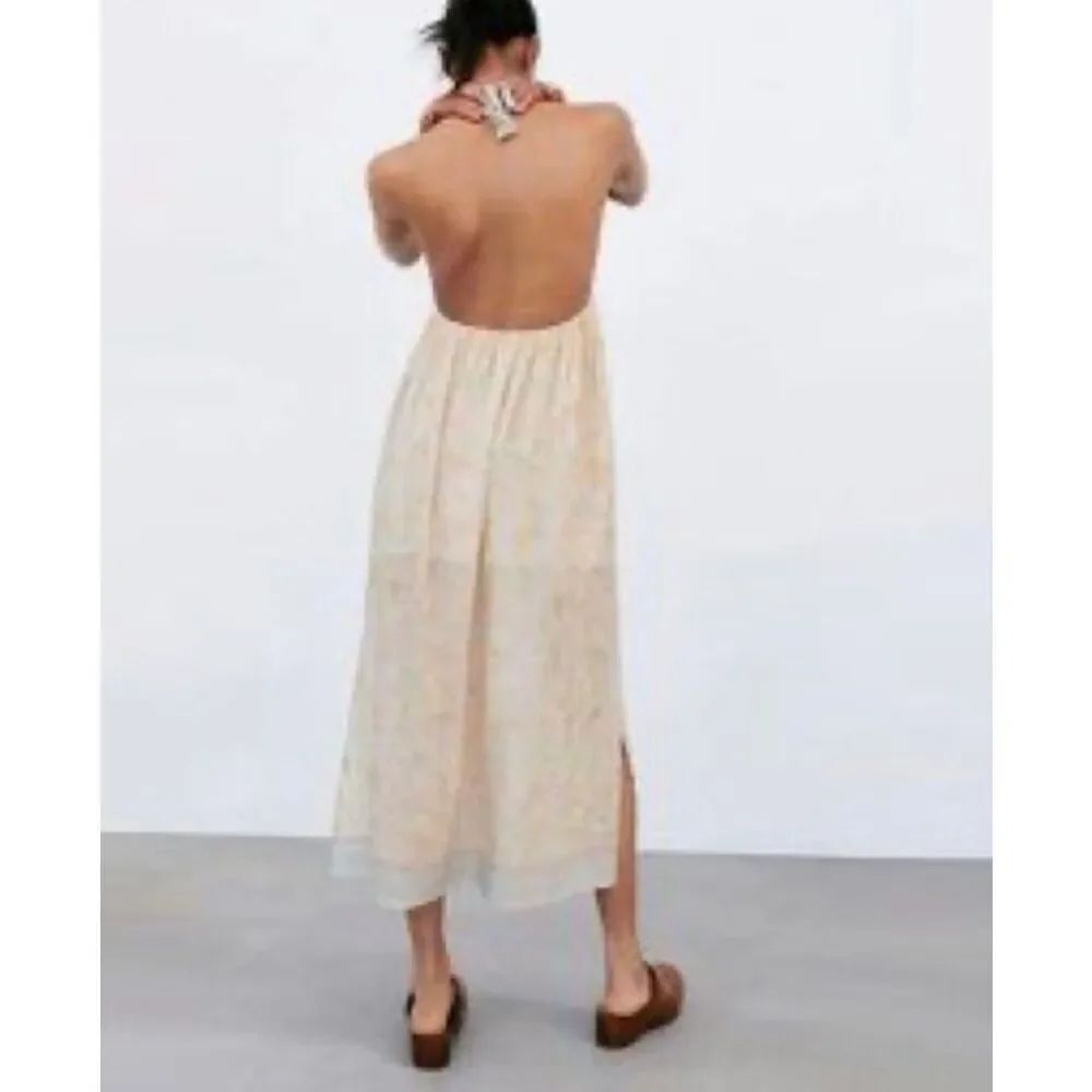 Zara NWT crochet combo maxi halter dress size small - Picture 2 of 10